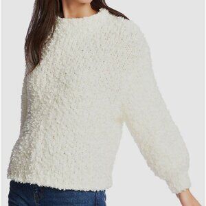 1. State White Sweater Shaggy Poodle Knit Long Sleeves Size Small